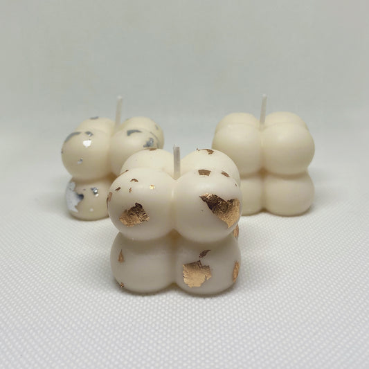 White Mini Bubble Cube Candle - Sets of 3